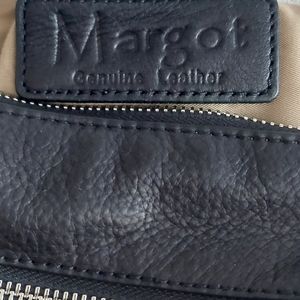 Margot Black leather crossbody purse
